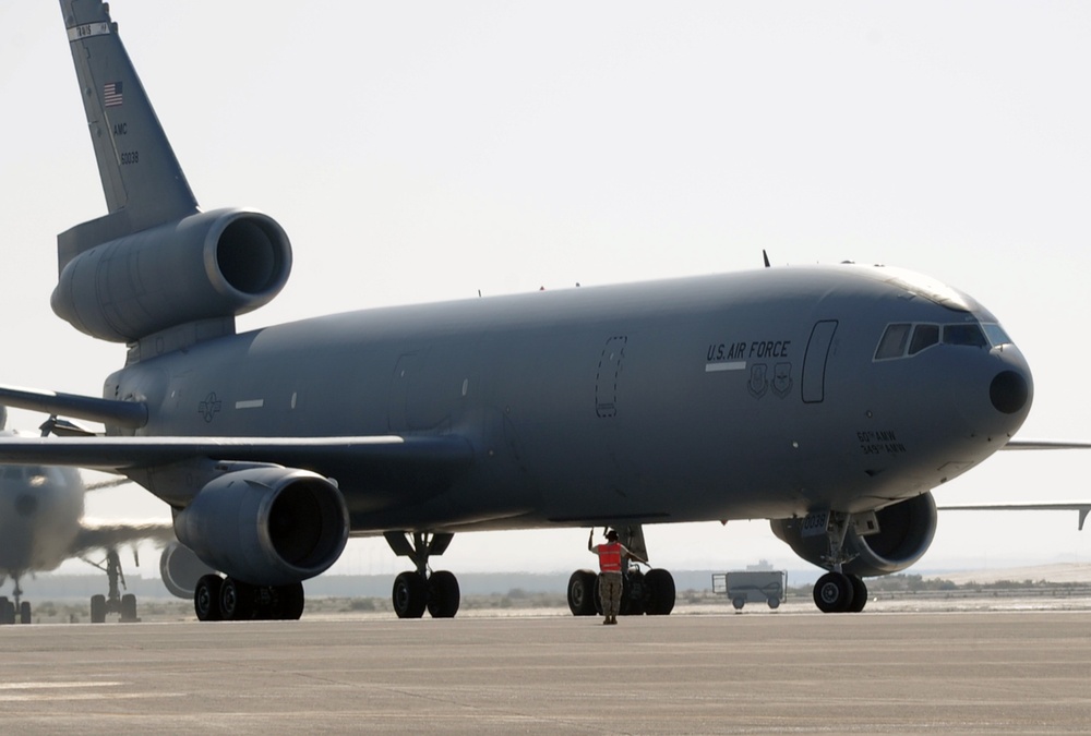 KC-10 Departs for Combat Air Refueling Mission