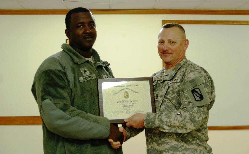 Mississippi Guardsman embodies Army Value of integrity