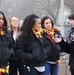 Redskins cheerleaders entertained by gifted musicians