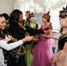 Redskins cheerleaders entertained by gifted musicians