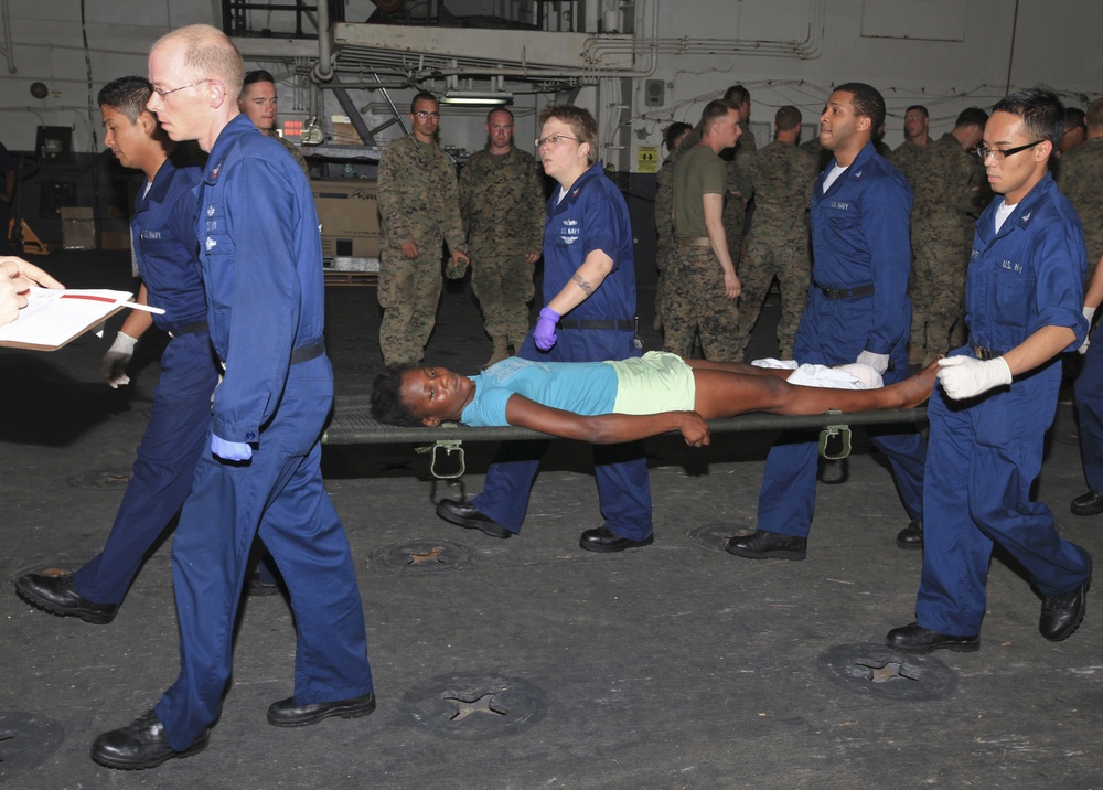 22nd MEU and USS Bataan treat injured Haitian woman