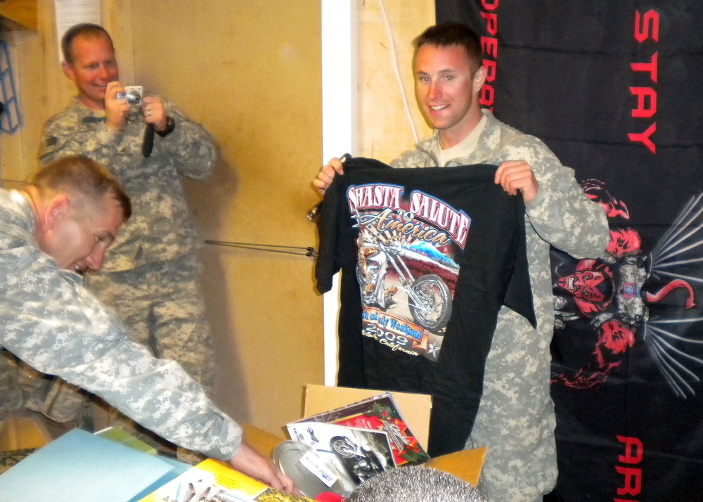 Two Paratroopers Receive Keys to New Motorcycles in Care Package