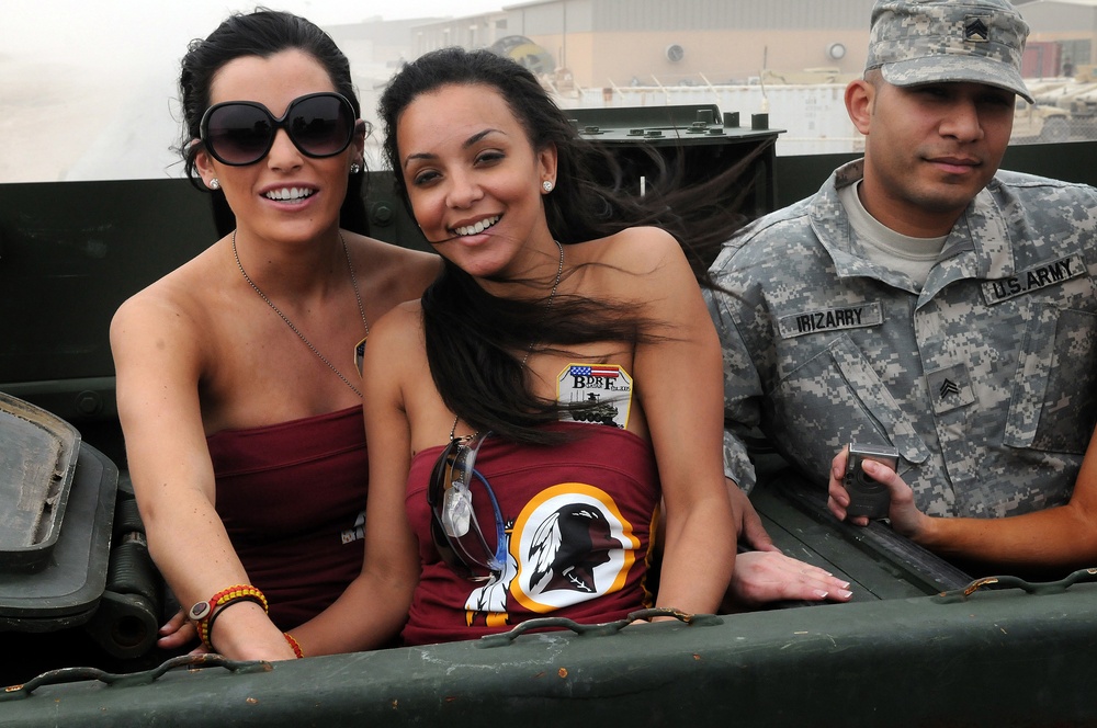 Redskins Cheerleaders Boost Troop Spirits