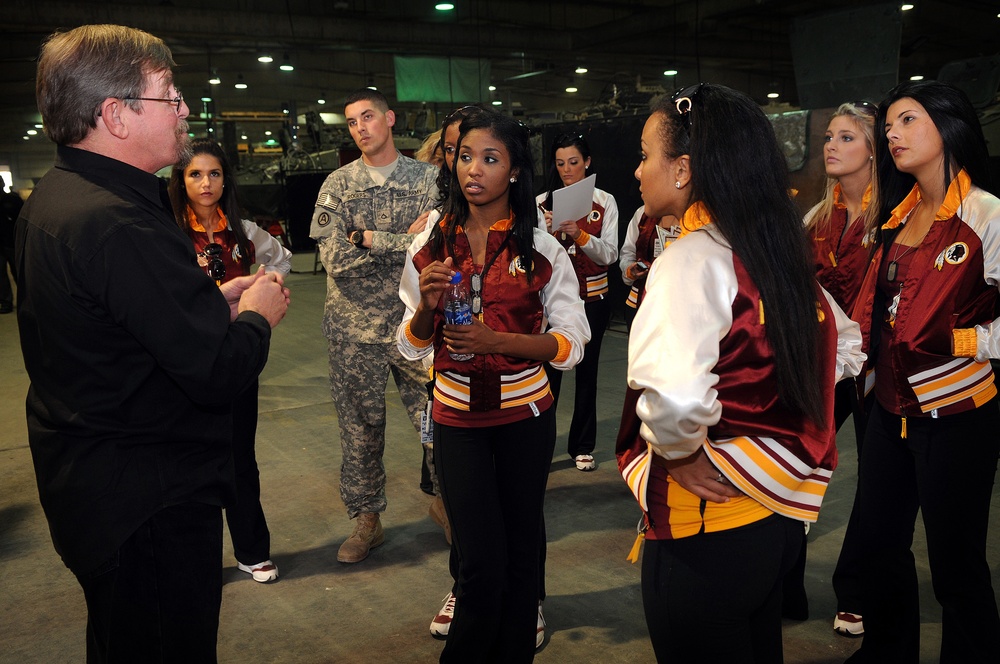 Redskins Cheerleaders Boost Troop Spirits