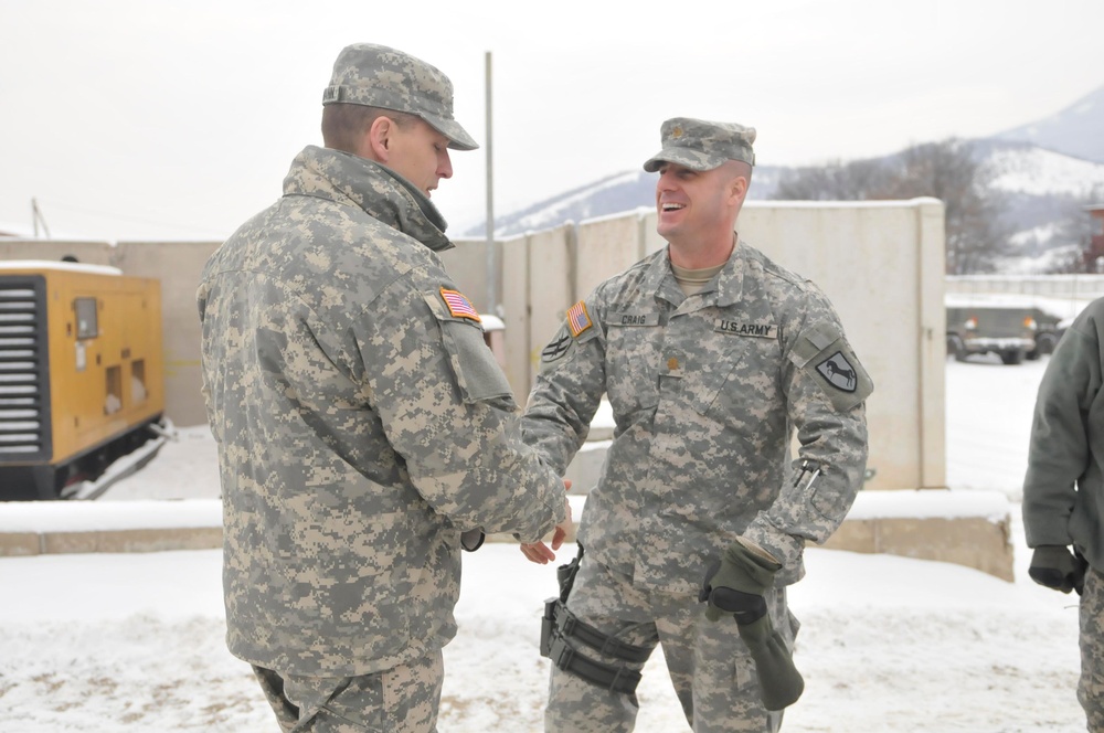 U.S. KFOR Soldiers hand over responsibility of Camp Nothing Hill to Italian force