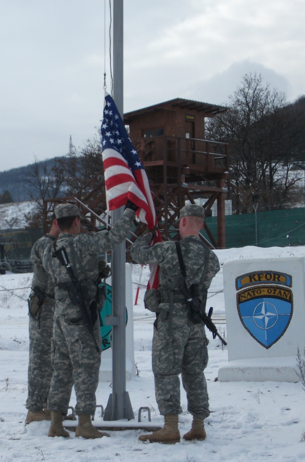 U.S. KFOR Soldiers hand over responsibility of Camp Nothing Hill to Italian force