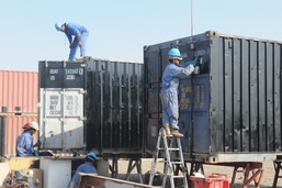 Container repair yard operations expand at Joint Base Balad