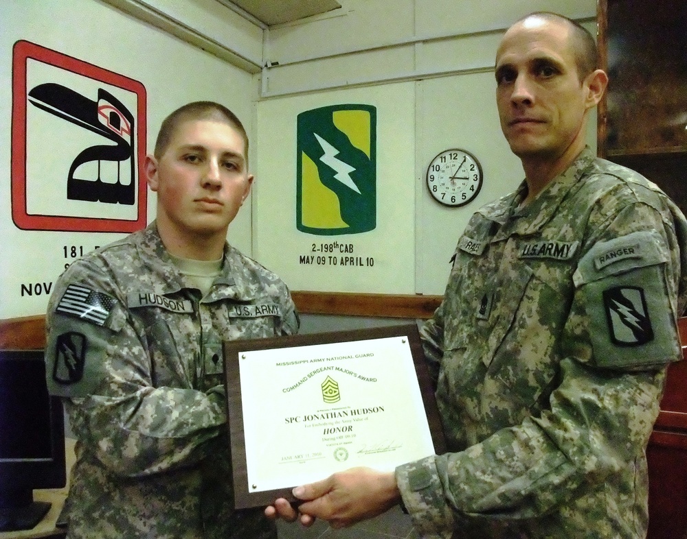 Mississippi Guardsman Embodies Army Value of Honor