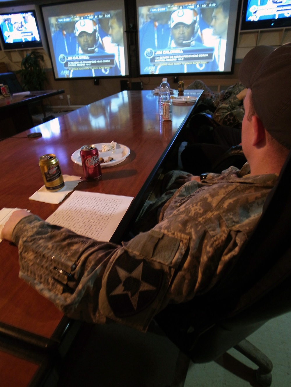 4-2 SBCT Soldiers celebrate Super Bowl