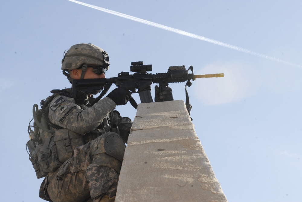 Cavalry Soldiers get a view from above