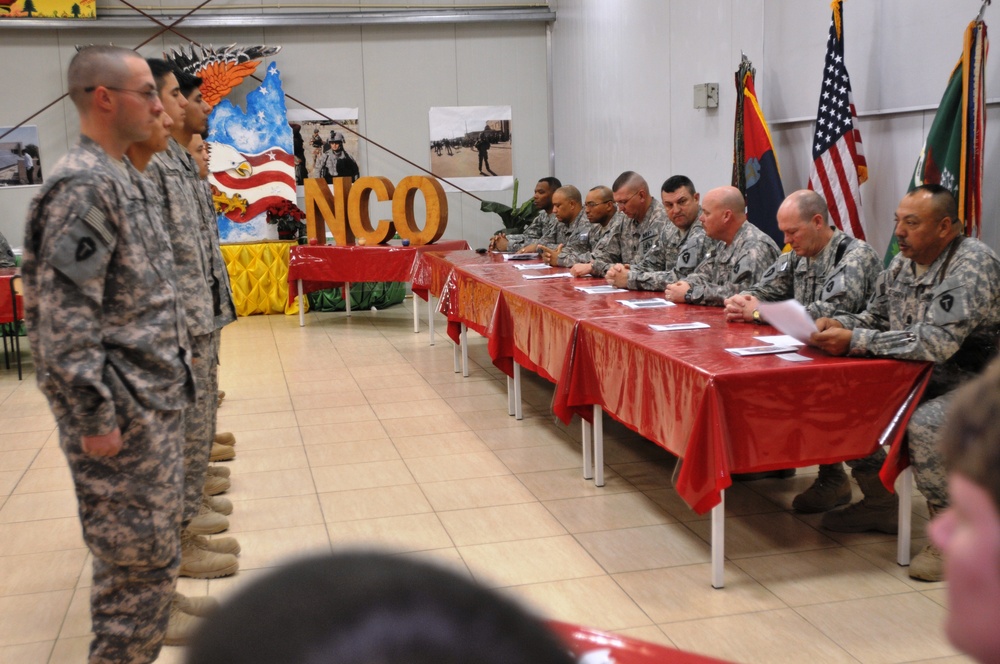 Camp Prosperity NCO induction ceremony