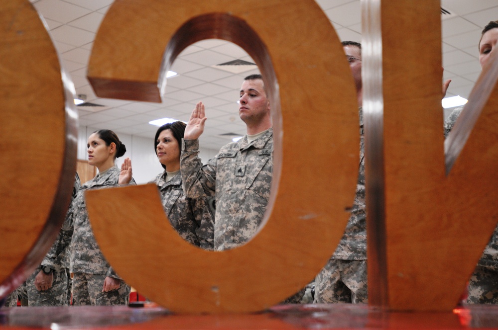 Camp Prosperity NCO induction ceremony