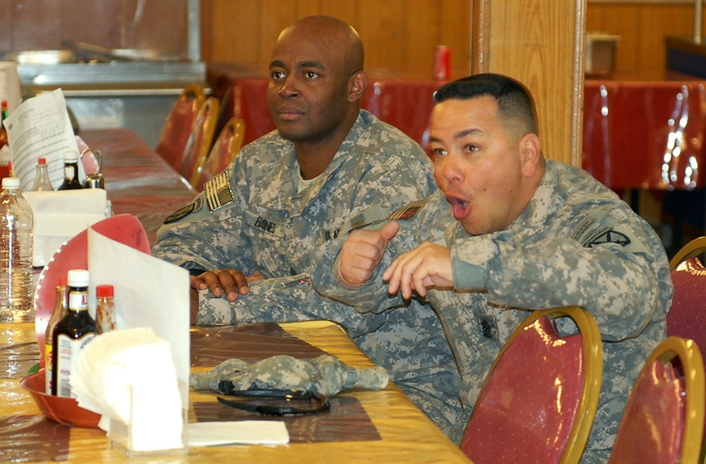 Commandos at Contingency Operating Site Hammer partake in Super Bowl celebrations