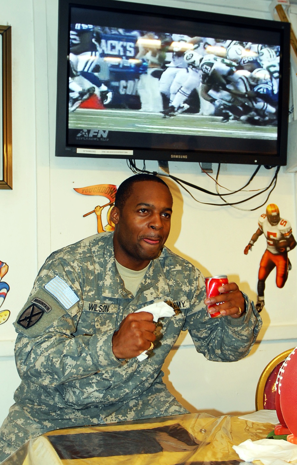 Commandos at Contingency Operating Site Hammer partake in Super Bowl celebrations