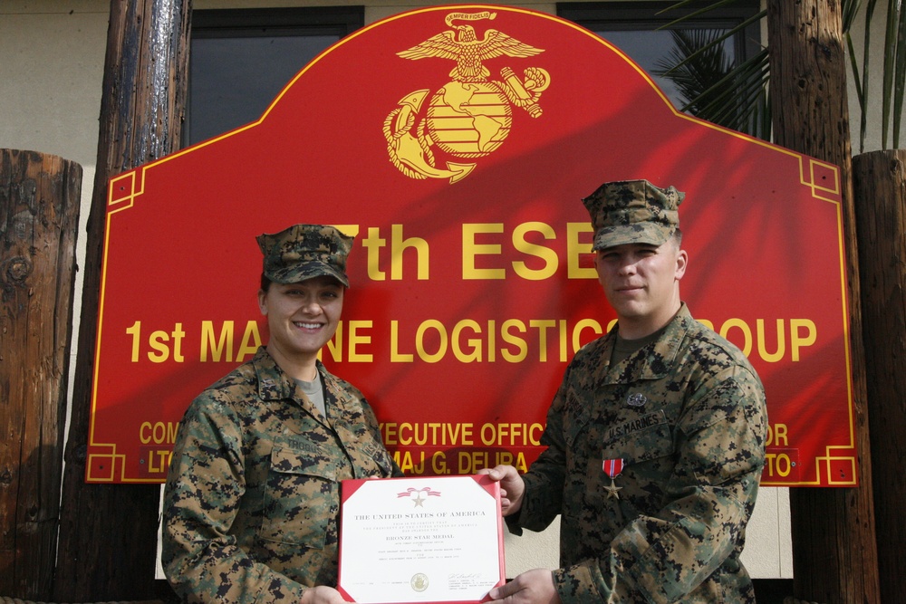 7th ESB Gunnery Sgt. Receives Bronze Star