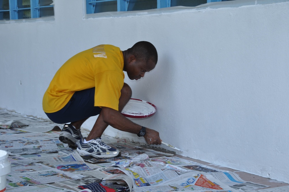 Sailors work in Malaysia