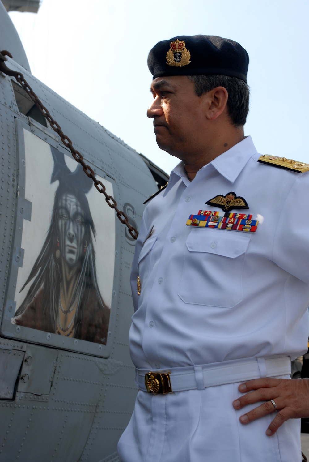 Sailors work in Malaysia