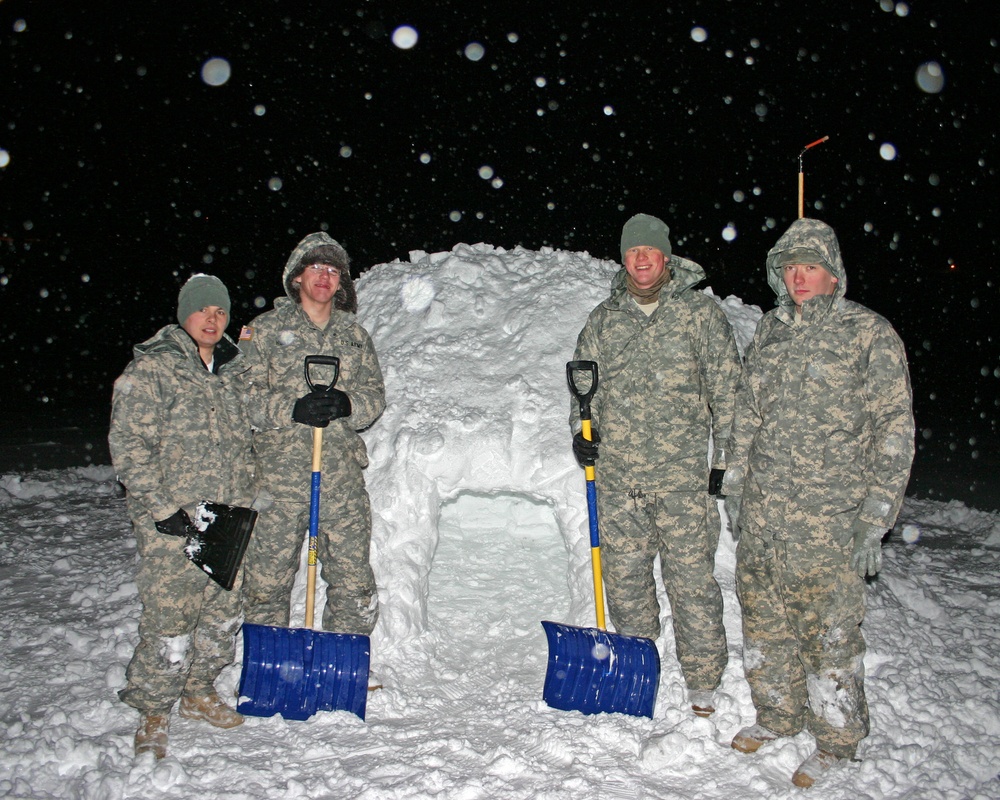 Patriot Academy Soldiers Build Igloo