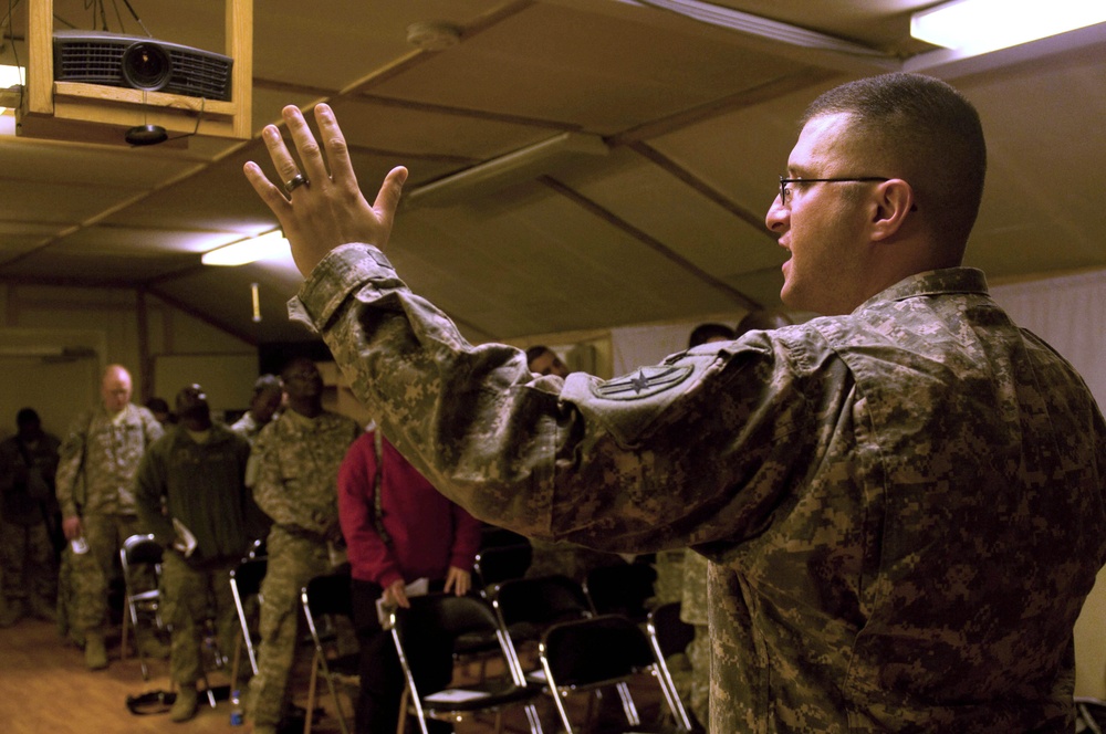 Soldiers celebrating Ash Wednesday