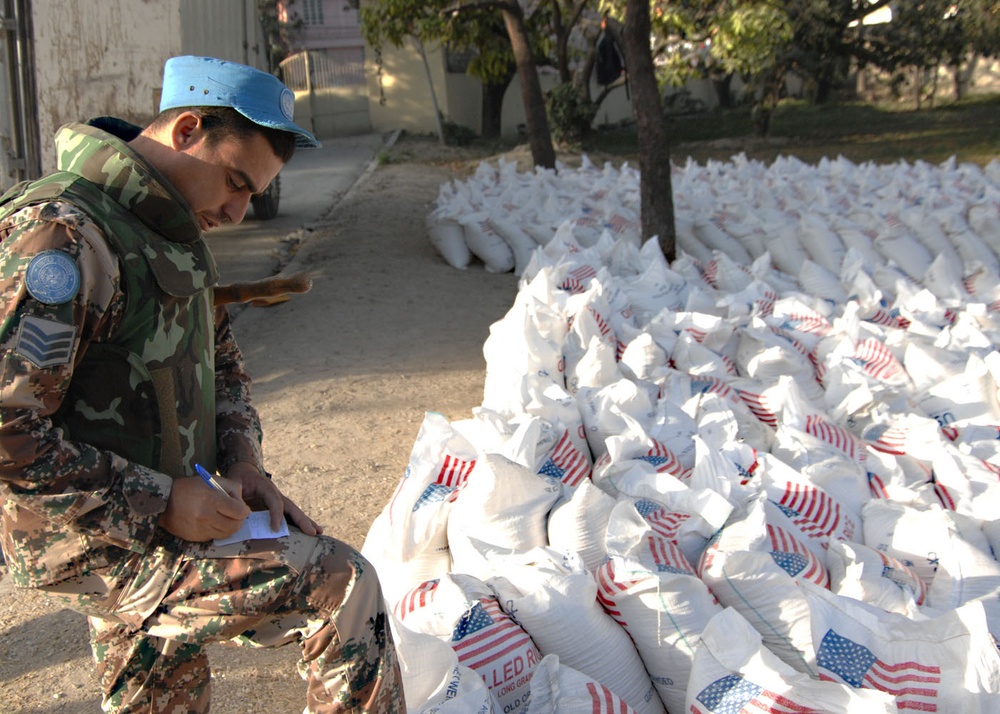 An Aid Distribution Point In Port-au-Prince, Haiti