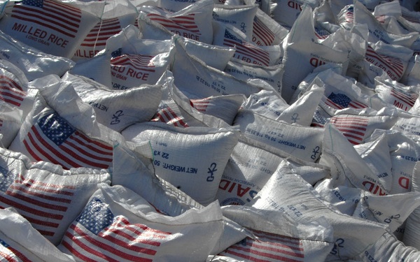 An Aid Distribution Point In Port-au-Prince, Haiti