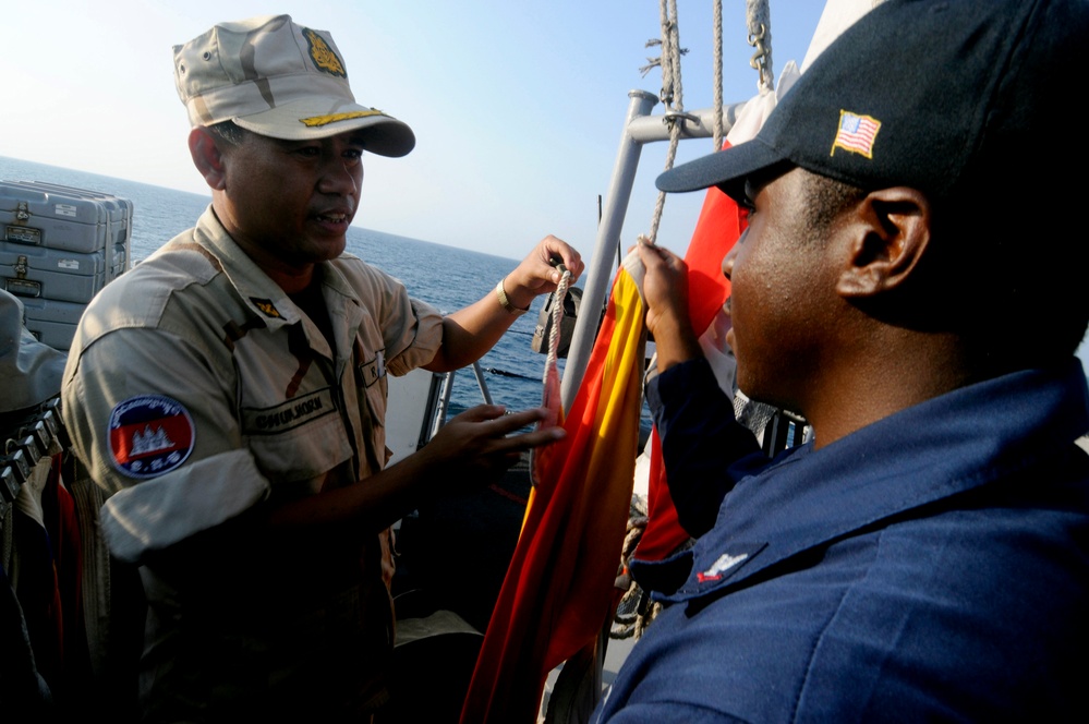 USS Patriot visiting Cambodia