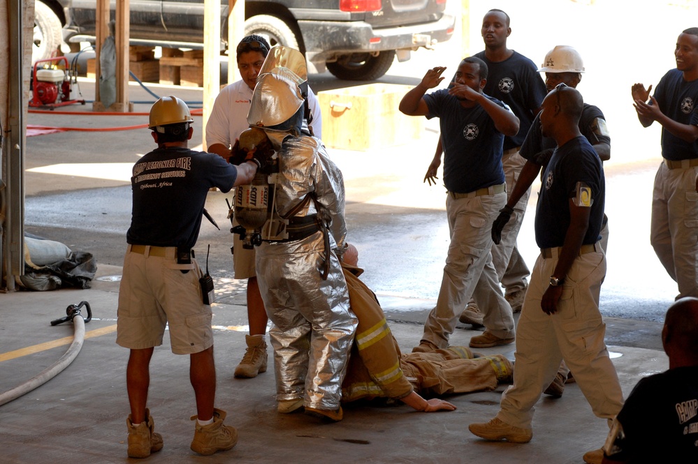 Fire Department Training With Djiboutians