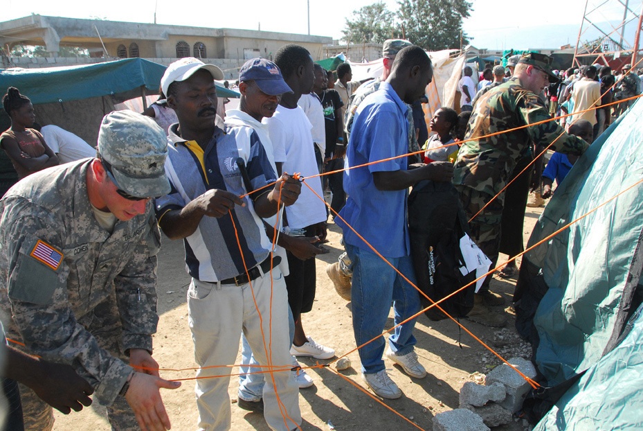 Haitians receive new tents