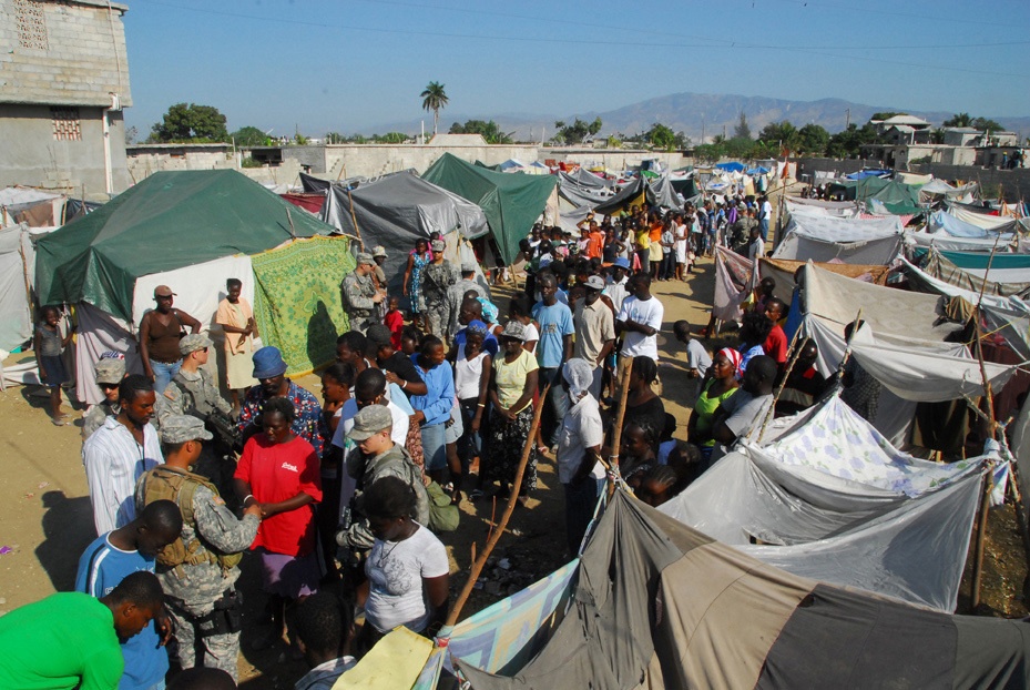 Haitians Receive New Tents