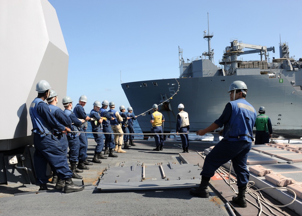 Vertical replenishment at sea
