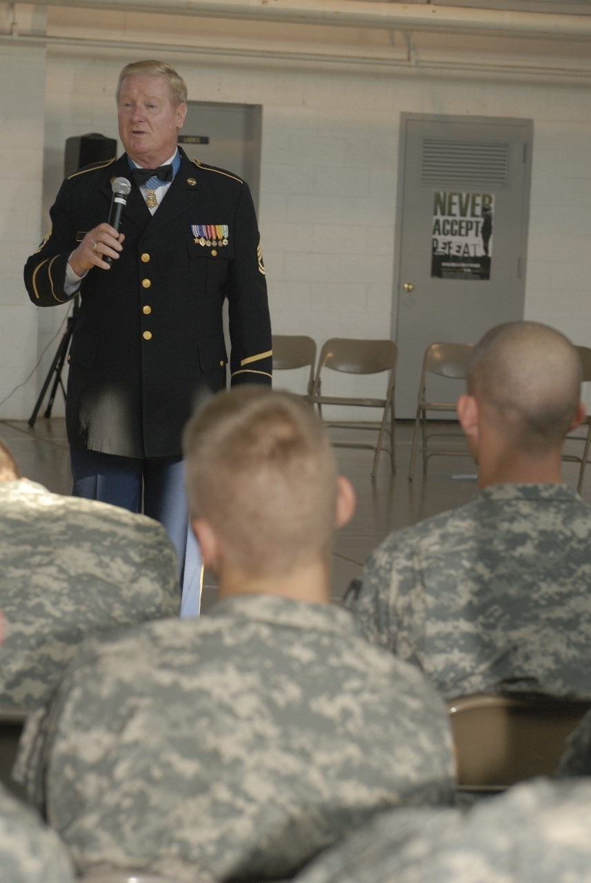 Medal of Honor Recipient visits Bedford unit