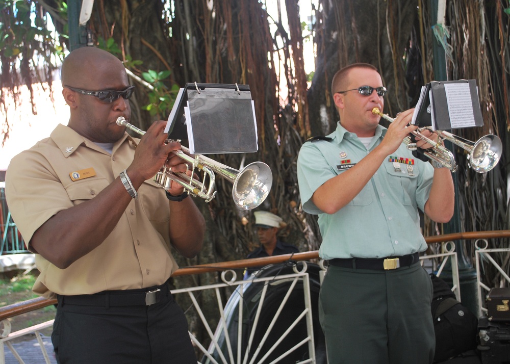 Top Brass, U.S. Naval Forces Europe Band Public Performance in Mauritius
