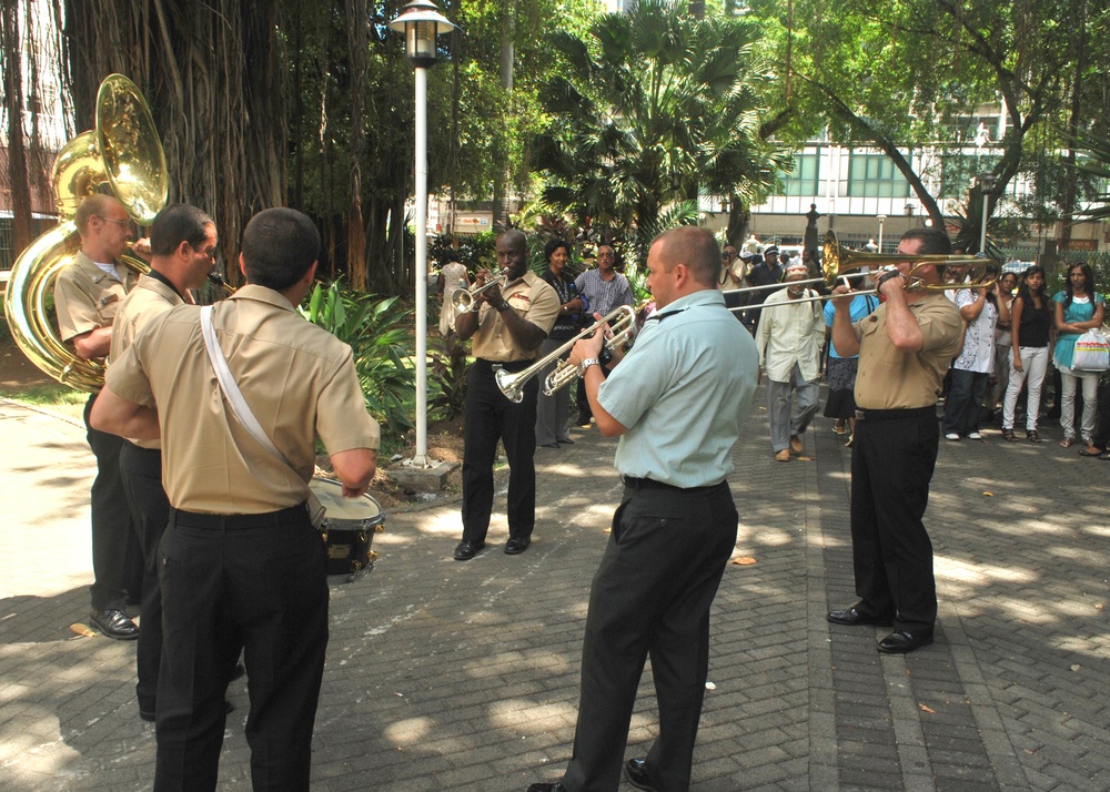 Top Brass, U.S. Naval Forces Europe Band Public Performance in Mauritius