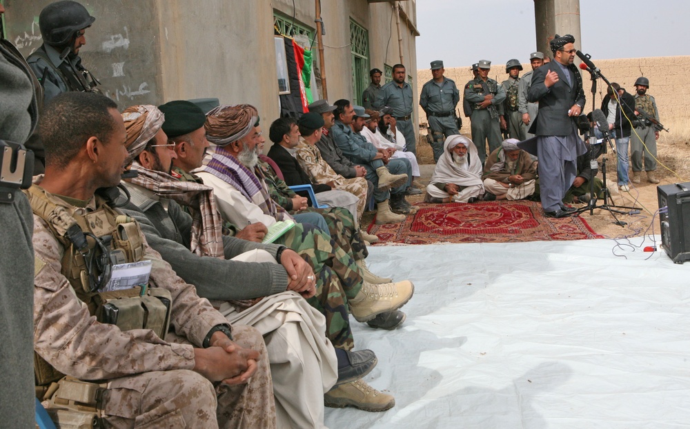 Marjah Flag-raising Ceremony