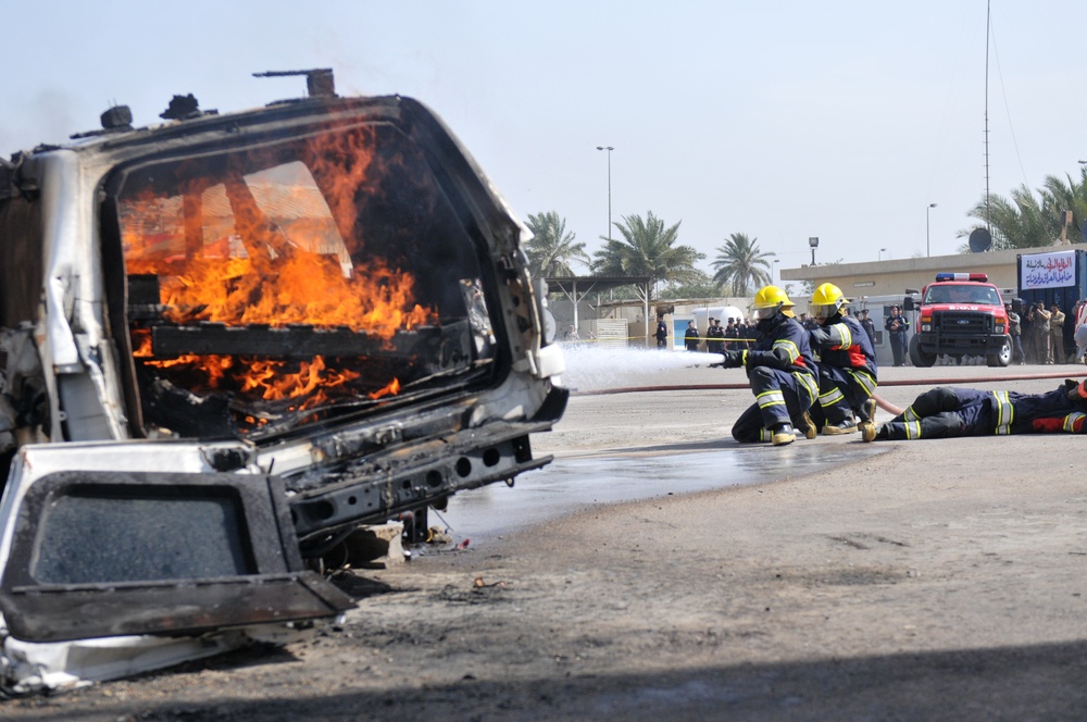 Iraqi Civil Defense Fire Rescue Demonstration