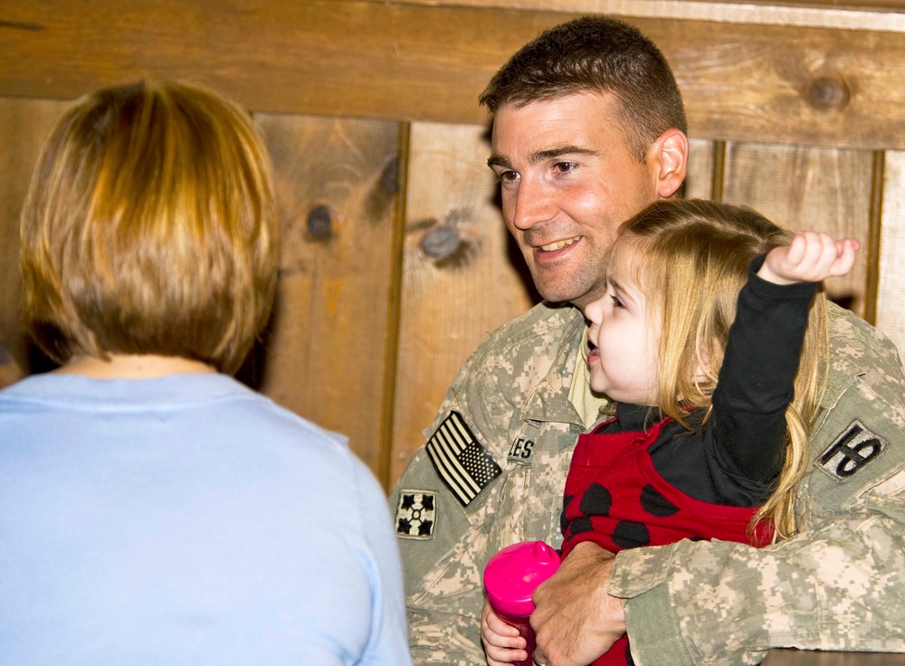 90th Sustainment Brigade Soldiers reunite with family after deployment, Camp Atterbury