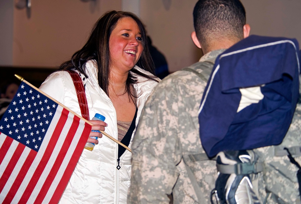 90th Sustainment Brigade Soldiers reunite with family after deployment, Camp Atterbury