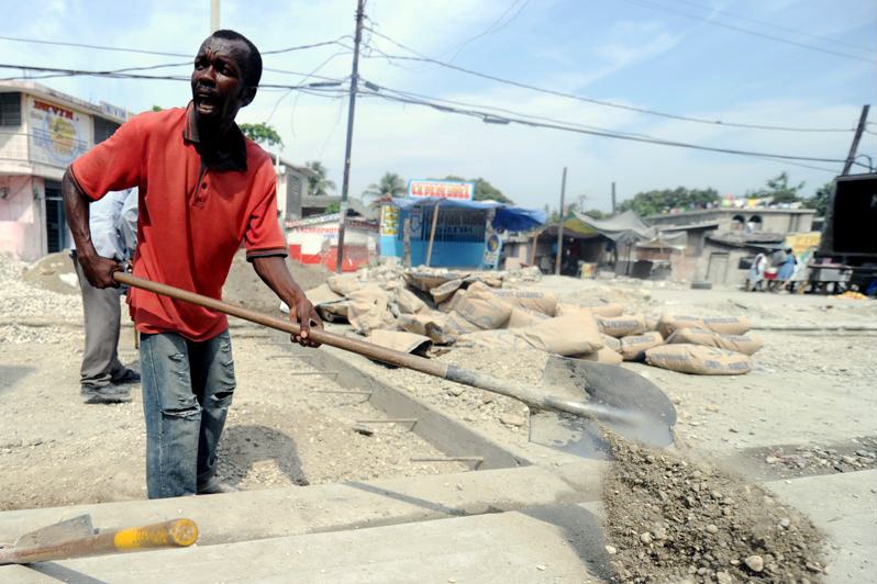 Rebuilding roads in Haiti