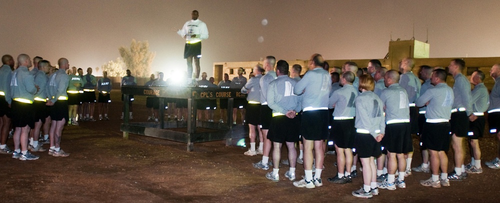 Cold, rain, mud: perfect running weather for senior enlisted Paratroopers