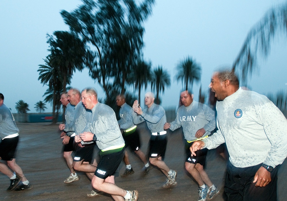 Cold, rain, mud: perfect running weather for senior enlisted Paratroopers