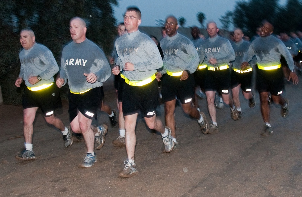 Cold, rain, mud: perfect running weather for senior enlisted Paratroopers