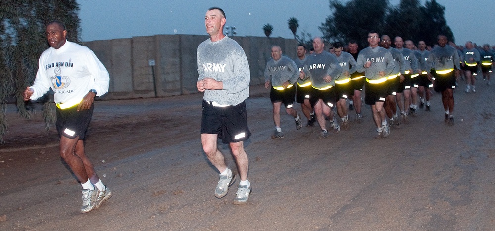Cold, rain, mud: perfect running weather for senior enlisted Paratroopers