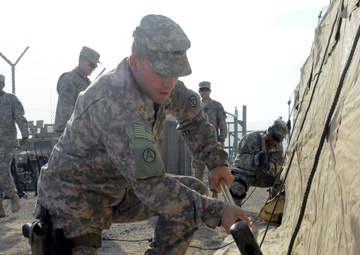 Troops Conduct Assault Command Post Set-up