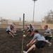 U.S. Soldiers from 2-23 Infantry Regiment play a volleyball game on Camp Taji