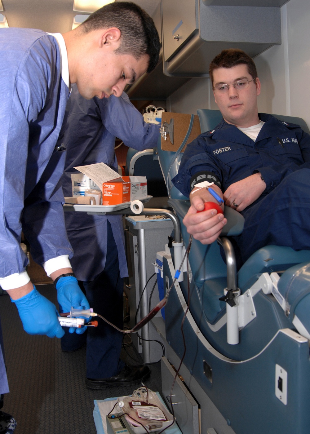 a blood drive aboard USS Harry S. Truman
