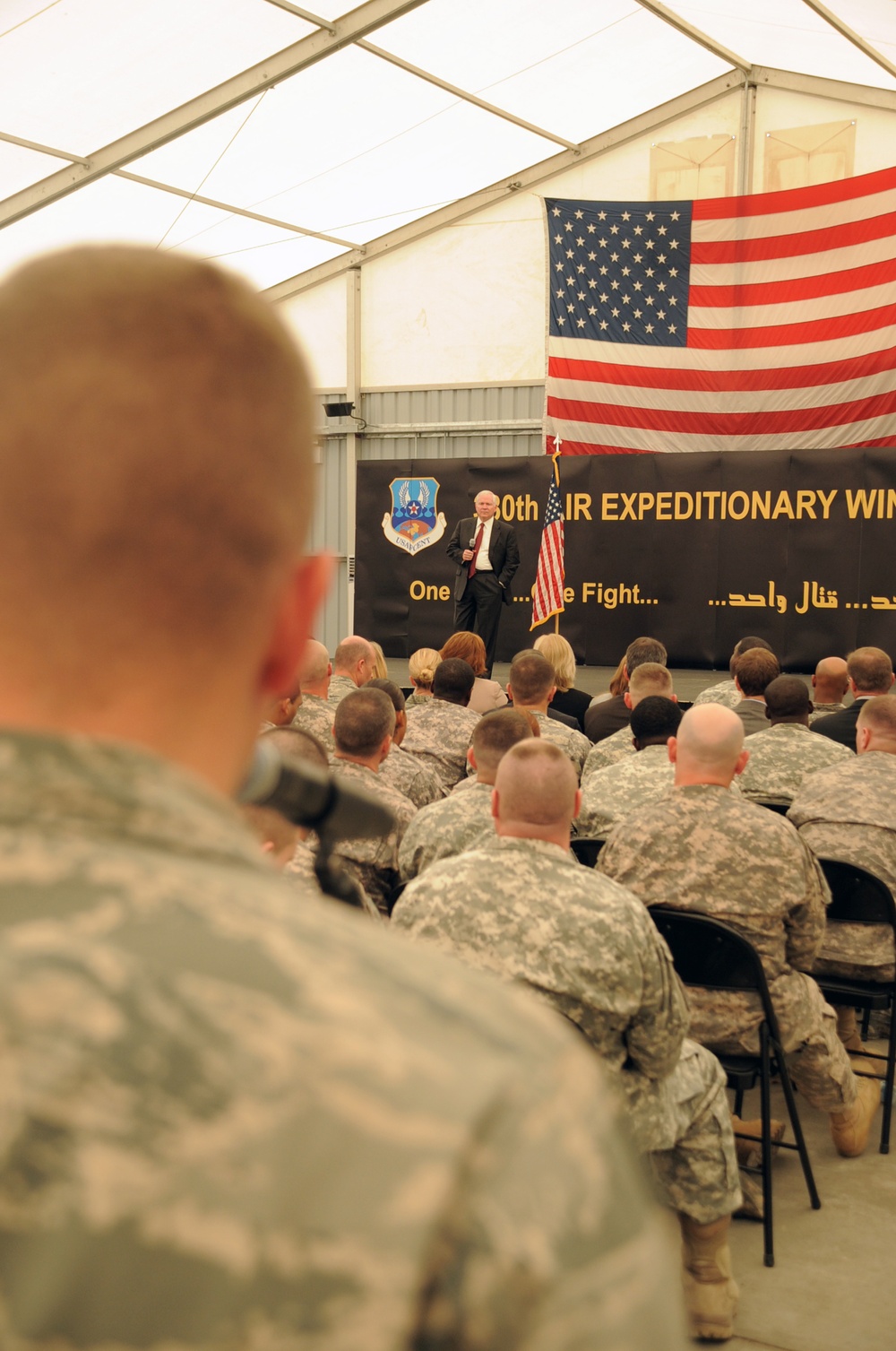 Defense Secretary Gates Visits 380th Air Expeditionary Wing