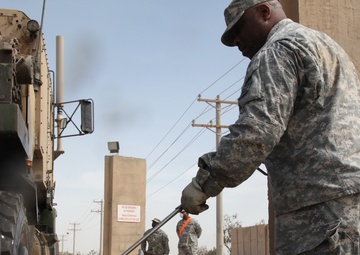 Washing the Heavy Equipment Transporter