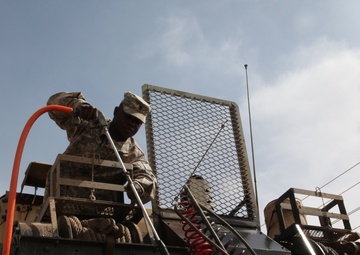 Washing the Heavy Equipment Transporter