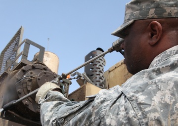 Washing the Heavy Equipment Transporter