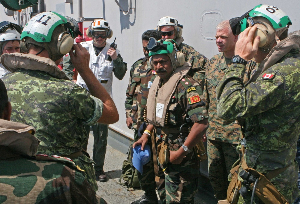 Canadian, Sri Lakan military members visit USS Bataan, 22nd MEU